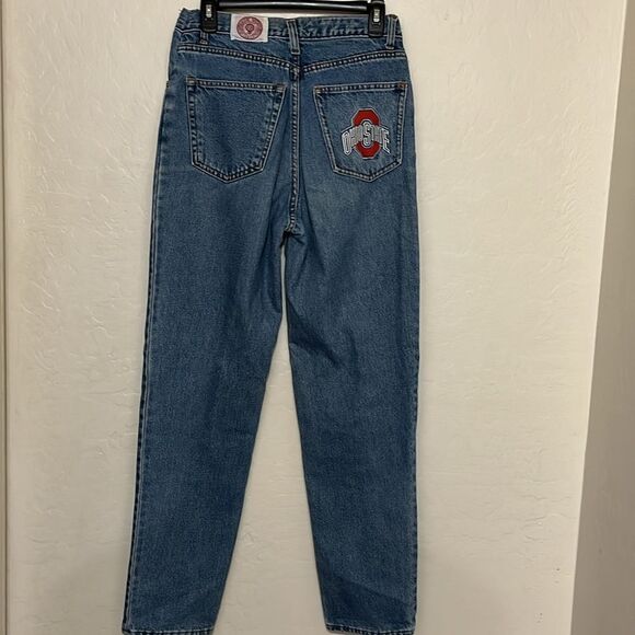 Vintage Ohio State Logo Blue Distressed Denim Jeans Made in USA Collegiate - Picture 2 of 13